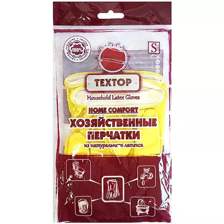Техтор Перчатки хозяйственные с х/б напылением, размер S 40 гр
