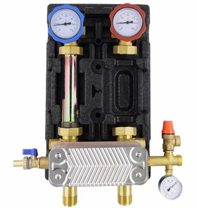 Насосная группа с теплообменником 18 пластин Rommer RDG-1038-182501 (без насоса, в теплоизоляции)