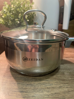 Сотейник/ковш с крышкой,1,6л, из нержавеющей стали, 3-x слойное капсулированное индукционное дно