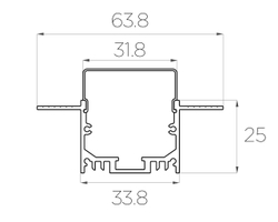 Профиль алюминиевый под шпаклевку LC-LPSH-2564-2 Anod