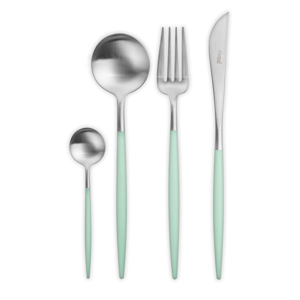 Набор столовых приборов на 6 персон 24 предмета Cutipol Goa matte celadon в подарочной упаковке