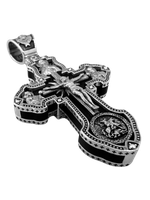 Крест деревянный с элементами серебра "Спаси и Сохрани"