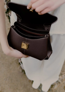 POLENE СУМКА MOKKI MINI, ТЕМНО-КОРИЧНЕВЫЙ