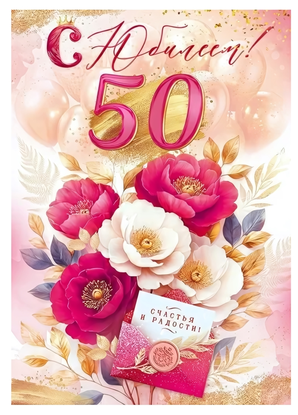 Открытка А4 "С Юбилеем! 50 лет" 90001116 (Открытая планета)