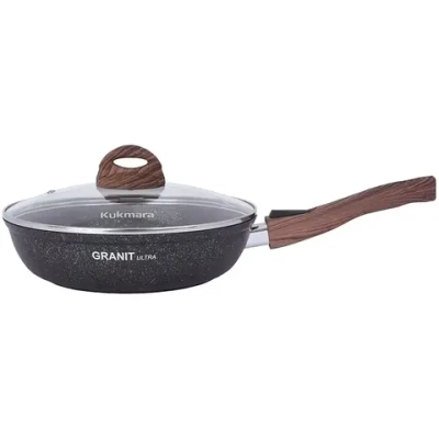 Сковорода 26*6,5см со съемной ручкой и стекл. крышко «Granit ultra» (blue) сгг263а