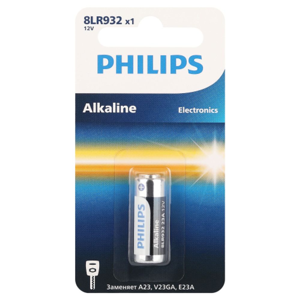Батарейки Philips 8LR932/51 алкалиновые 12v 1 шт. MN21-1BL (1/20/200/16800)