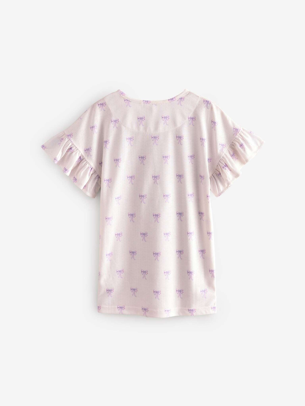 Футболка пижамная для девочки Next B23-974, 2 шт., Сиреневый, Молочный