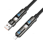 Кабель 4-в-1USB/C на iP/C 240W Hoco U143 (black)