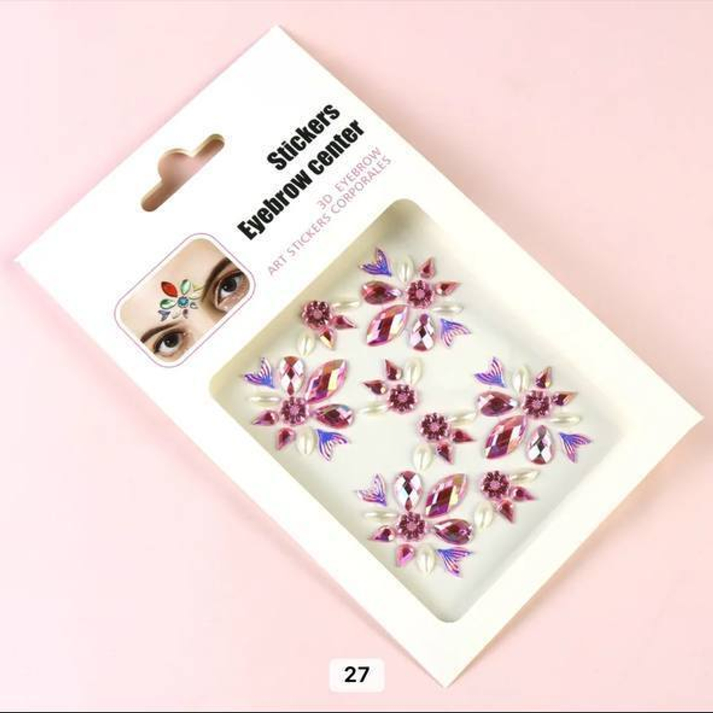Композиции из страз №27,красно- розовый