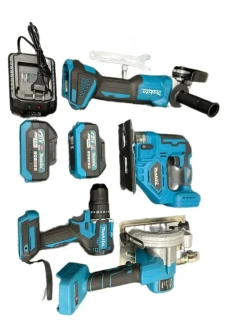 Набор 4в1 Электроинструмент Аккумуляторный. Лобзик, Болгарка, Шуруповерт , Дисковая пила 21V, 6Ah