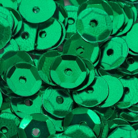 Пайетки "Zlatka",  6 мм 10 г, цв.08 зеленый