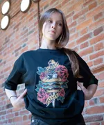 Футболка Hardlunch оверсайз Burger черная