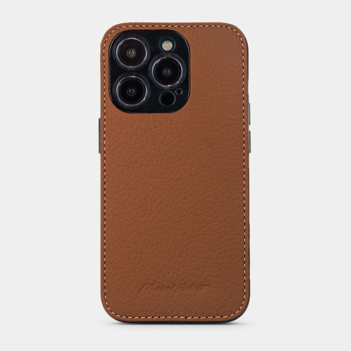 Чехол для iPhone 14 Pro Max из кожи теленка, цвета карамель