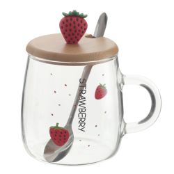 GAEM Кружка с крышкой и ложкой, 470 мл, L12 W9 H12,5 см, 4в.