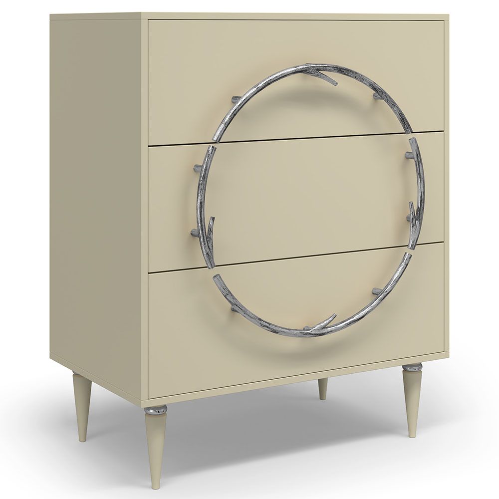 Комод Арт Колор matte Классик Сильвер с 3 ящиками Серый шелк матовый