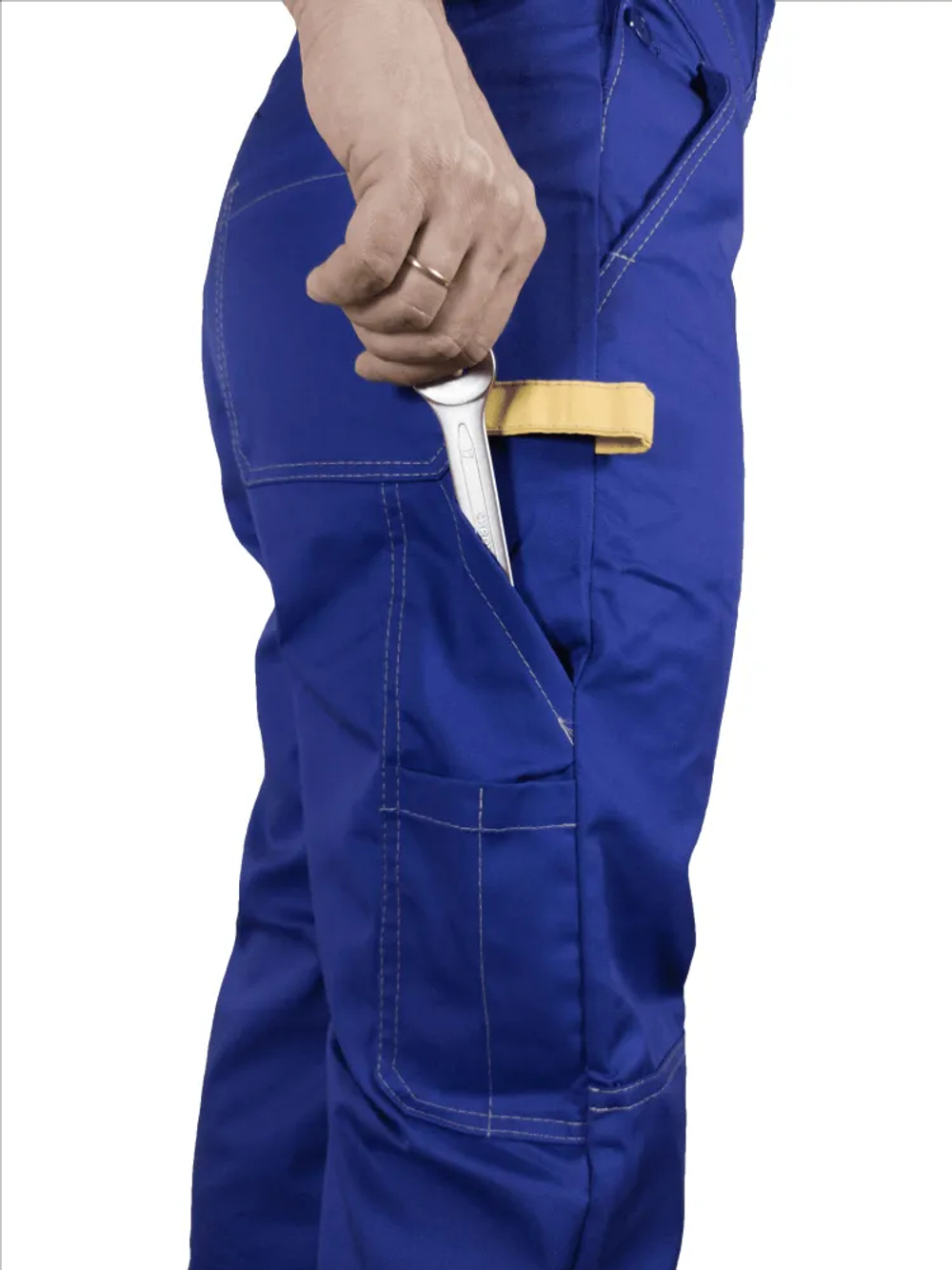 Костюм мужской летний «ДНЕПР» (куртка+полукомбинезон) цв.васильковый/светло-серый