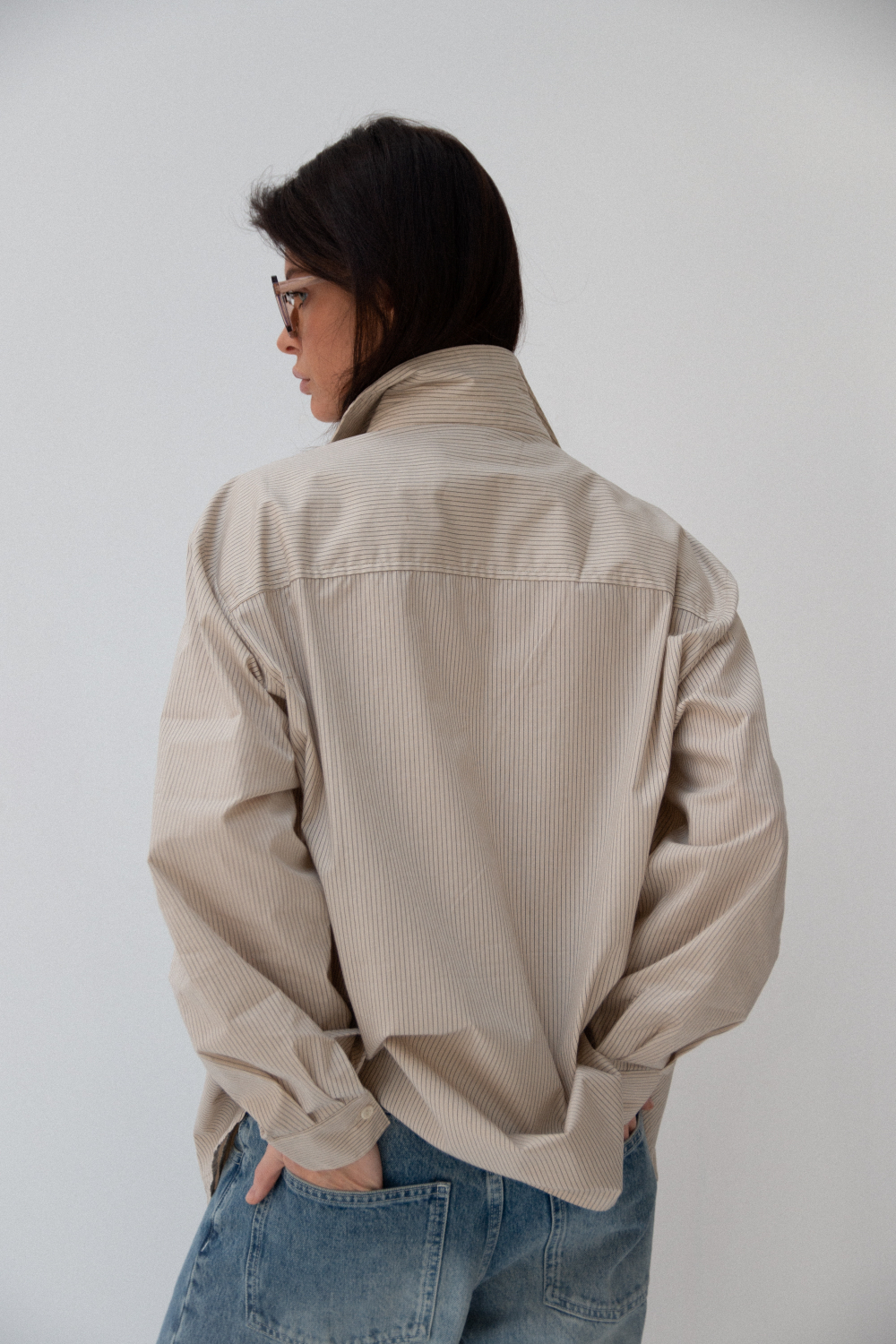 Рубашка двойная в полоску