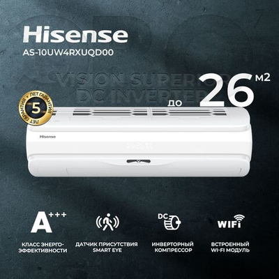 Сплит-система Hisense Vision Superior AS-13UW4RXUQD00, инверторная, для помещения до 35 кв.м.