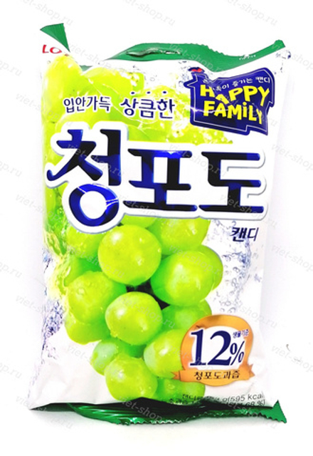 Карамель со вкусом винограда Green Grape Candy Lotte, 153 гр.