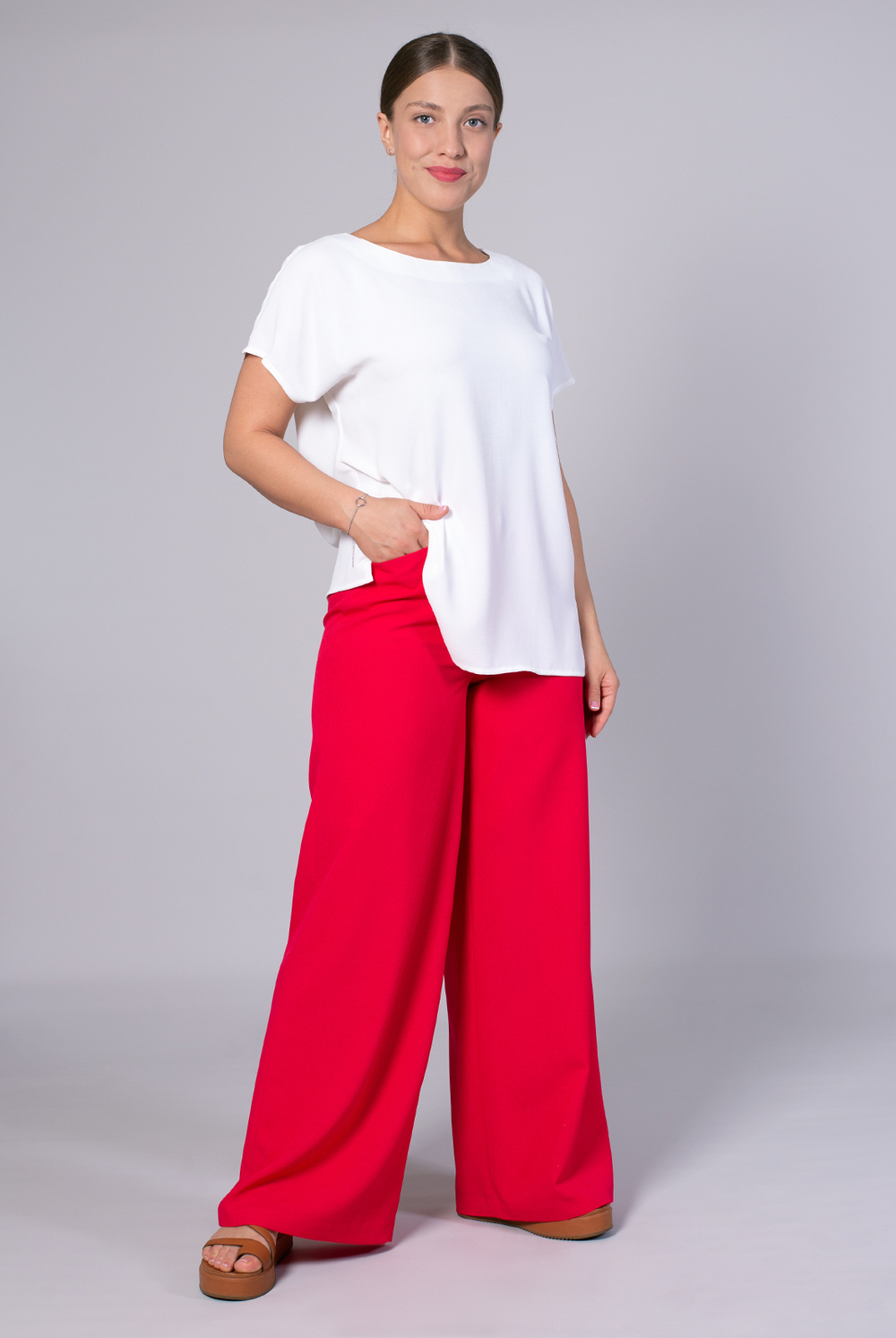 Брюки женские 3679ЛП, красный #38К023679ЛП
