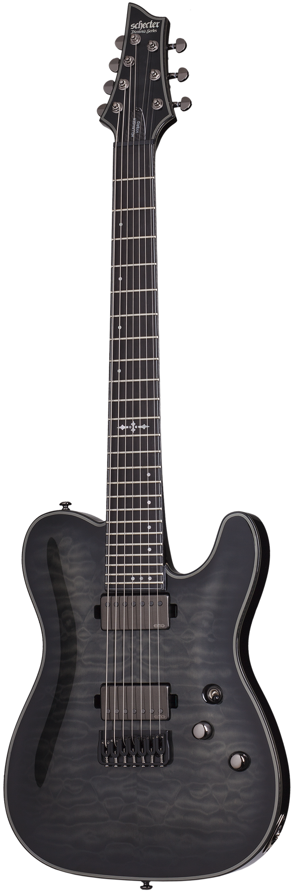 SCHECTER HELLRAISER HYBRID PT-7 TRANS BLACK BURST