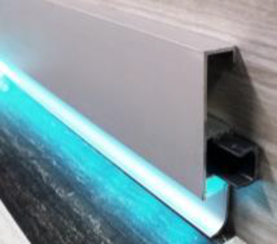 Плинтус из алюминия анодированного Euroline для светодиодной ленты ВЛЛ 80Р