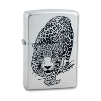 Зажигалка серебристая матовая Zippo Leopard с покрытием Satin Chrome