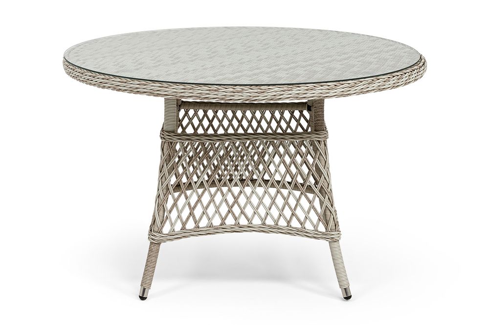 "Эспрессо" плетеный круглый стол, диаметр 118 см, цвет бежевый