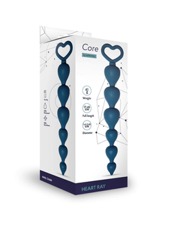 Анальная цепочка Heart Ray, цвет кобальт