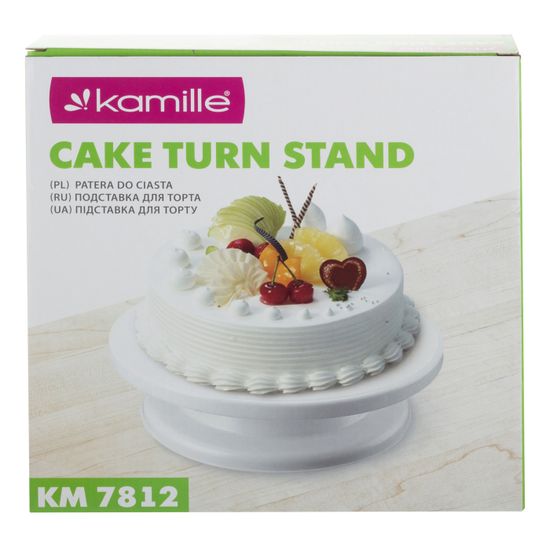 Подставка для торта Kamille KM 7812 вращающаяся пластиковая