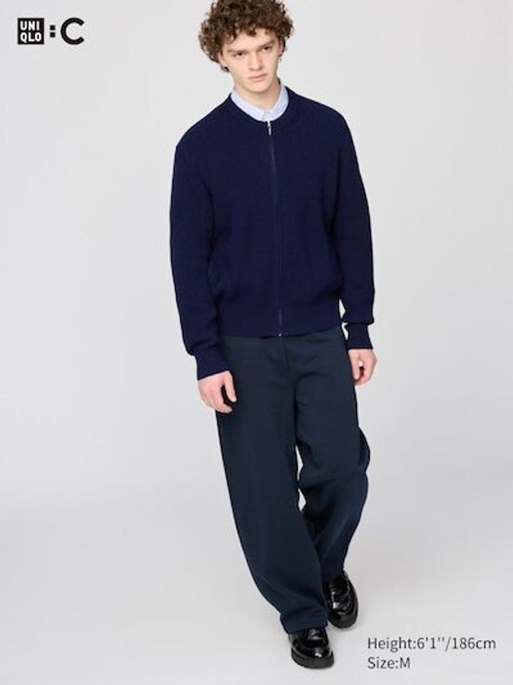 UNIQLO БРЮКИ СВОБОДНОГО КРОЯ, ТЕМНО-СИНИЙ