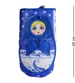 ТК-229 Прихватка-рукавичка «Матрешка» ( синий)