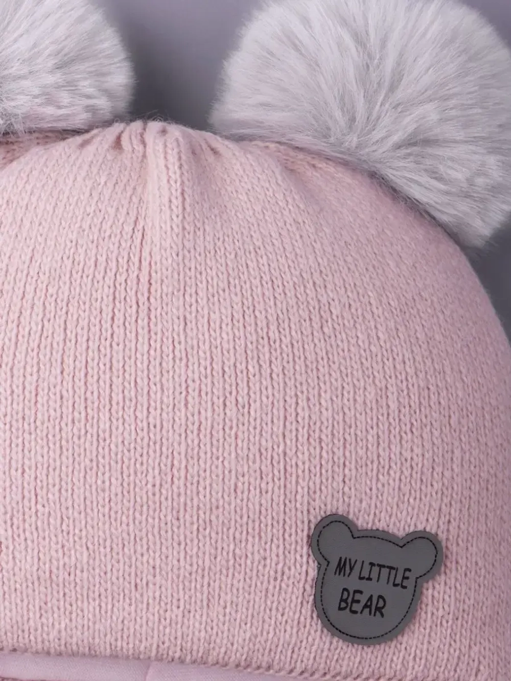 Шапка для девочки зимняя вязаная с ушками
