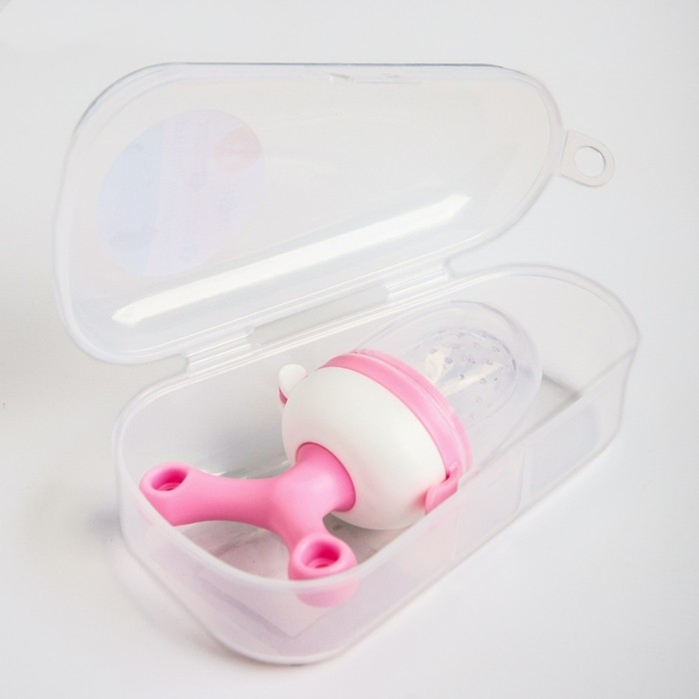 4350267 Ниблер с силиконовой сеточкой, вращающийся поршень, цвет розовый