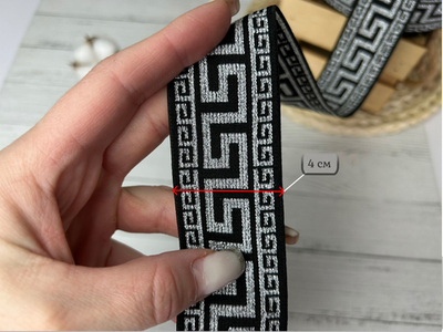 Резинка ДЕКОР 4см орнамент СЕРЕБРО