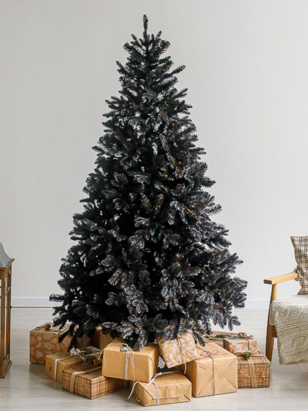 елка черная  искусственная "Одри" премиум (литая+пвх)