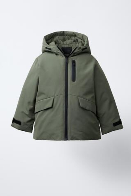 ZARA ПАРКА WATER REPELLENT, ХАКИ