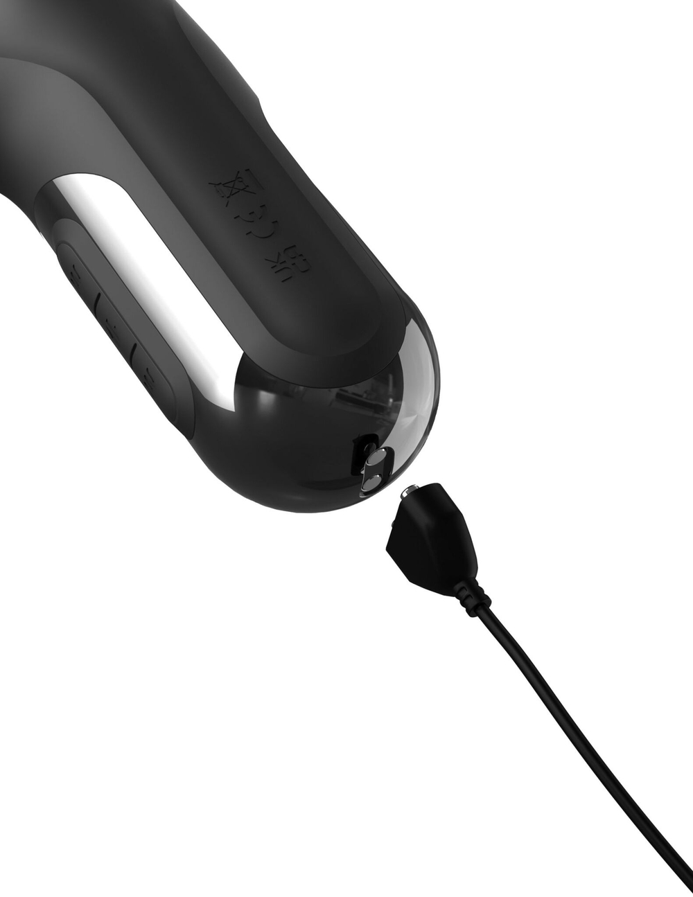 Черный силиконовый вибратор-кролик Sonix Silicone Thruster - 22 см.