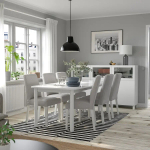 Стол+6 стульев - STRANDTORP  / BERGMUND IKEA/ СТРАНДТОРП/БЕРГМУНД ИКЕА, 205х95х75 см, серый/белый