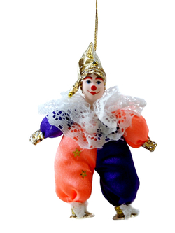Кукла-подвеска сувенирная фарфоровая "Клоун Рыжий"