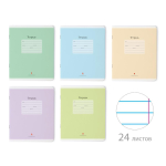 Тетрадь А5 24л. линия "Люкс", 5 цветов (Альт) микс цветов (комплект 3 шт)