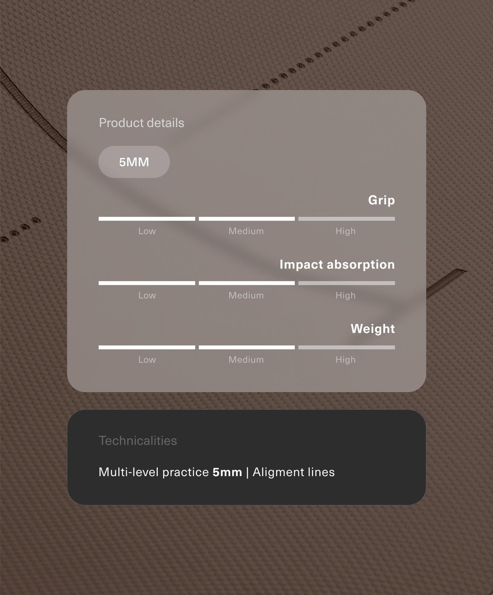OYSHO Коврик для йоги толщиной 5 мм, коричневый