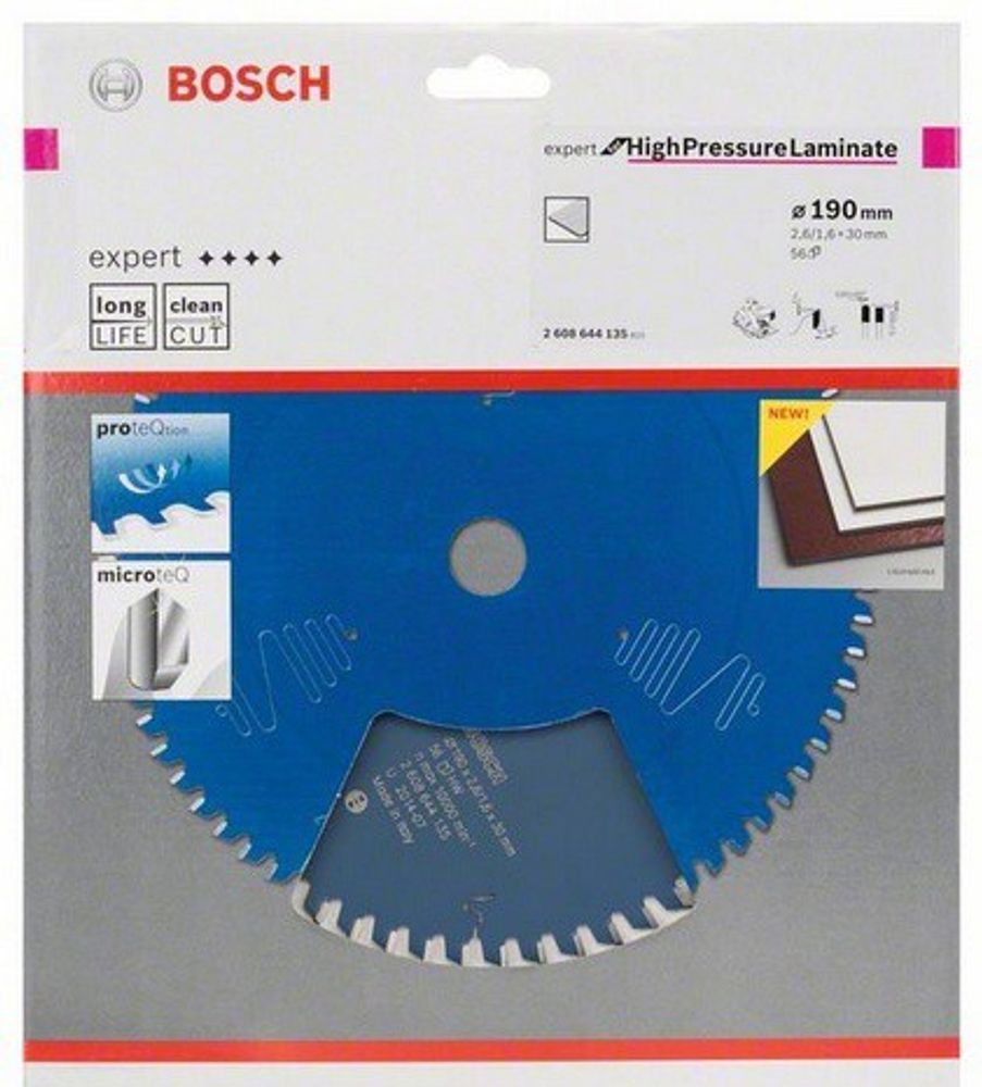 Пильный диск BOSCH Expert for HPLam 190x30x2.6/1.6x56T