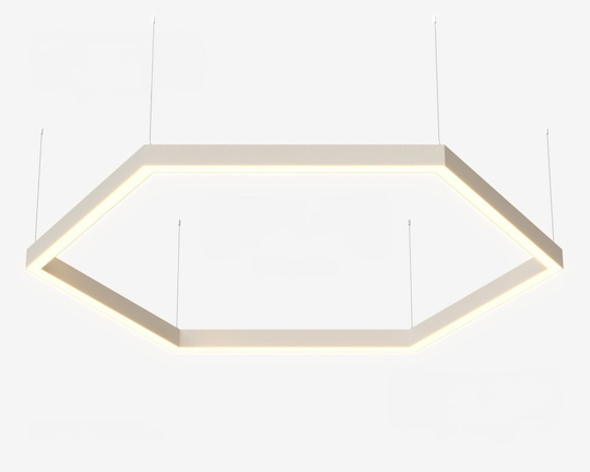 Подвесной LED светильник шестиугольный LP85-ARENA6-400 60Вт (сегмент 404 мм) 3000K 5520Лм белый 808х808х80мм DARKLUM