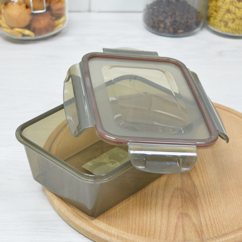 Контейнер 1,1л герметичный прямоугольный дымчатый