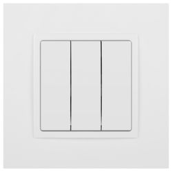 Выключатель ЭРА Elegance 14-1107-01М тройной, 10АХ-250В, белый матовый