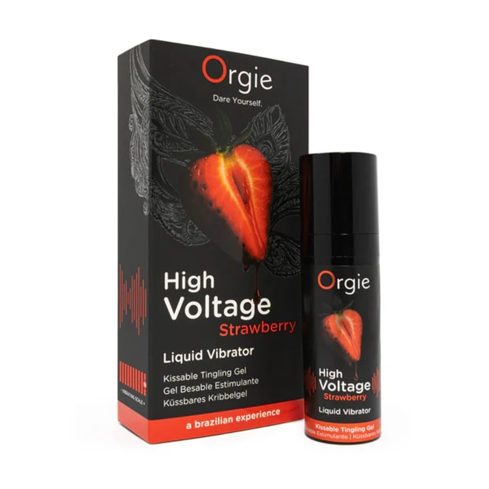 Orgie High Voltage Strawberry - Жидкий вибратор с усиленным эффектом, клубничный вкус, 15 мл