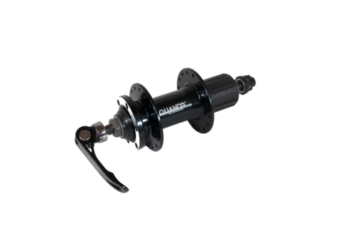 Втулка задняя QUANDO MTB алюминий диск 6 болтов кассета 8/10 скоростей, эксцентрик 36H ось 10х135x145мм, черная