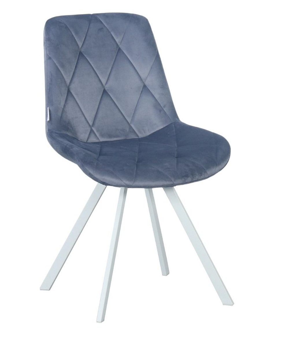 Стул LA ALTA GUSTAF 360 велюр серо-голубой, каркас белый