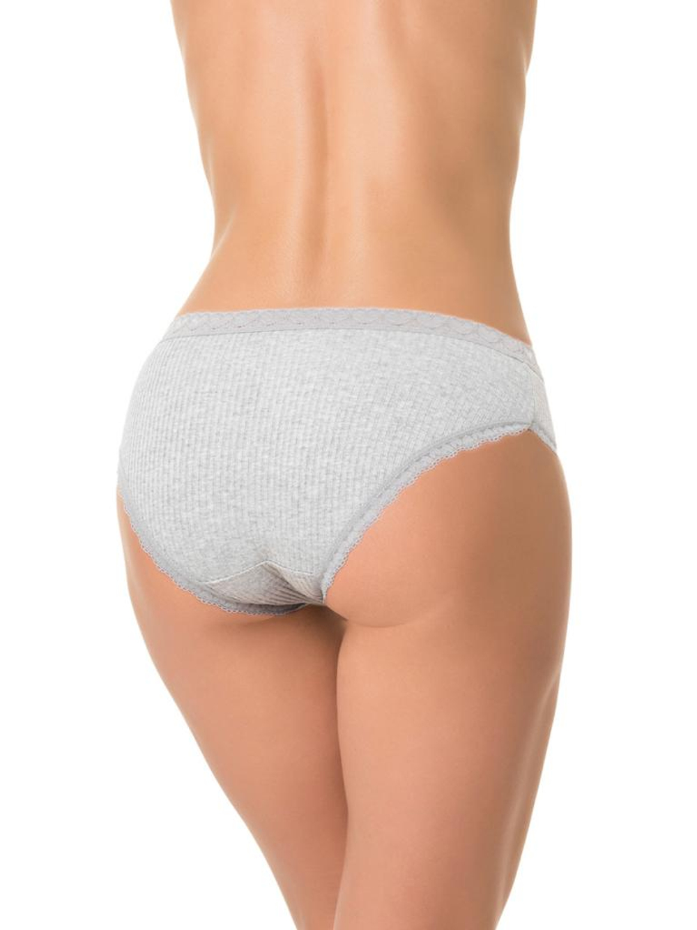 Трусики-слипы из деликатного хлопкового полотна (Размер: XL) (Цвет: серый)